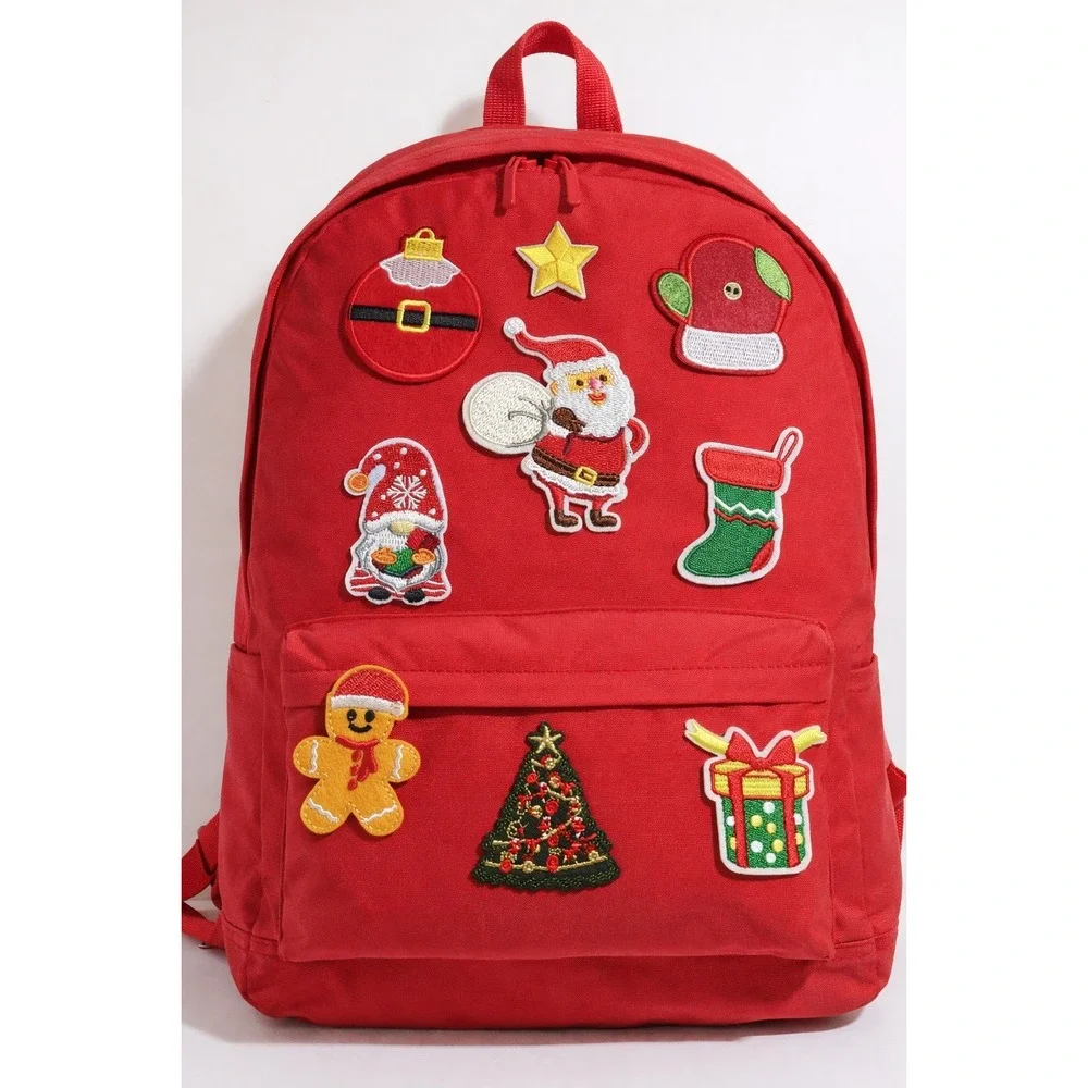 Christmas Iron On Patch Set 9pc‎ Santa Gingerbread Tree Holiday DIY Embroidery